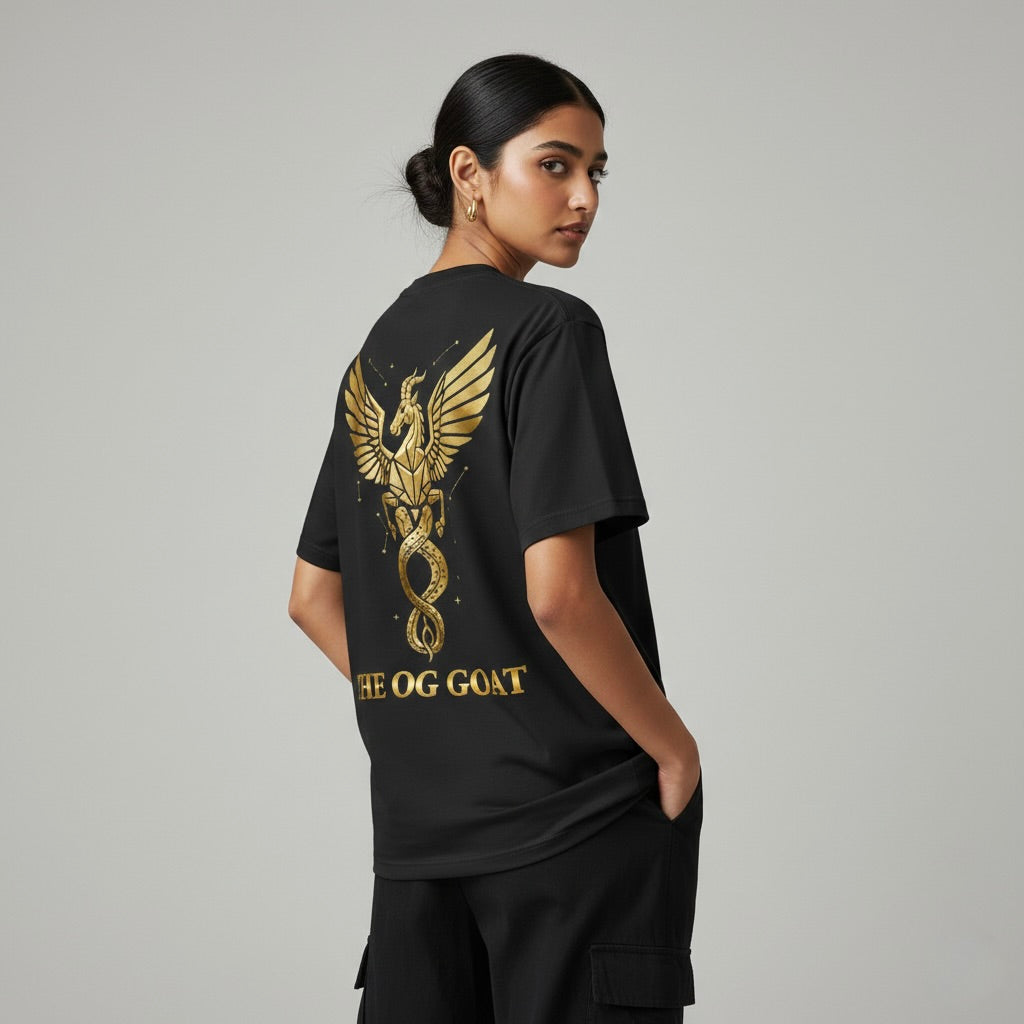 The OG GOAT" Gold Capricorn Premium Tee