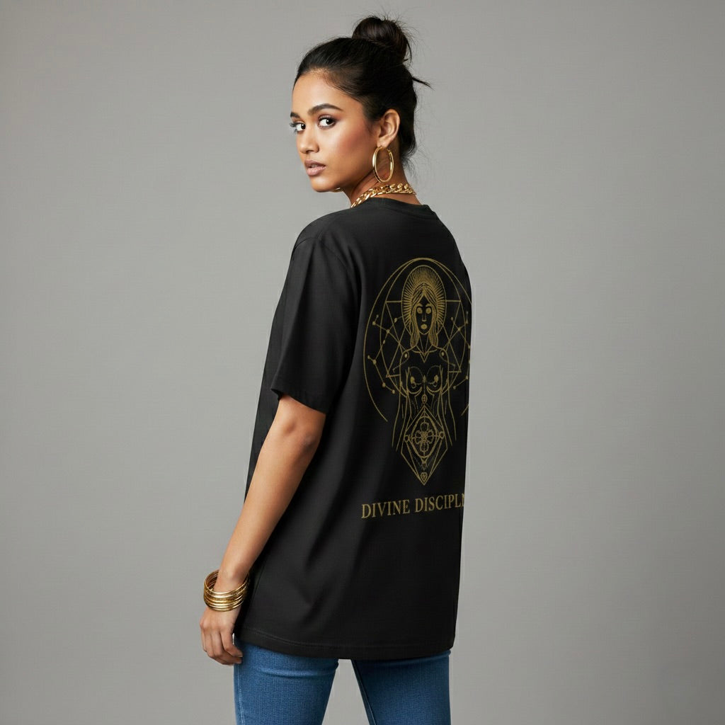 "Divine Discipline" Virgo Gold Graphic Tee