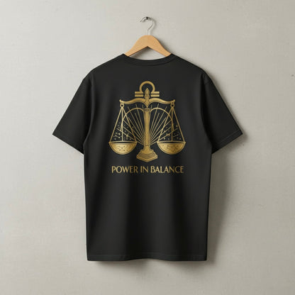 "Power In Balance" Gold Libra Premium Tee