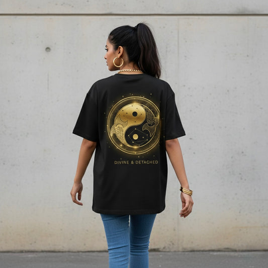 "Divine & Detached" Pisces Gold Graphic Tee