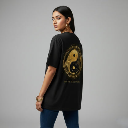 "Divine & Detached" Pisces Gold Graphic Tee