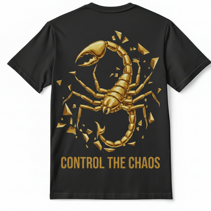 "Control The Chaos" Scorpio Gold Graphic Tee