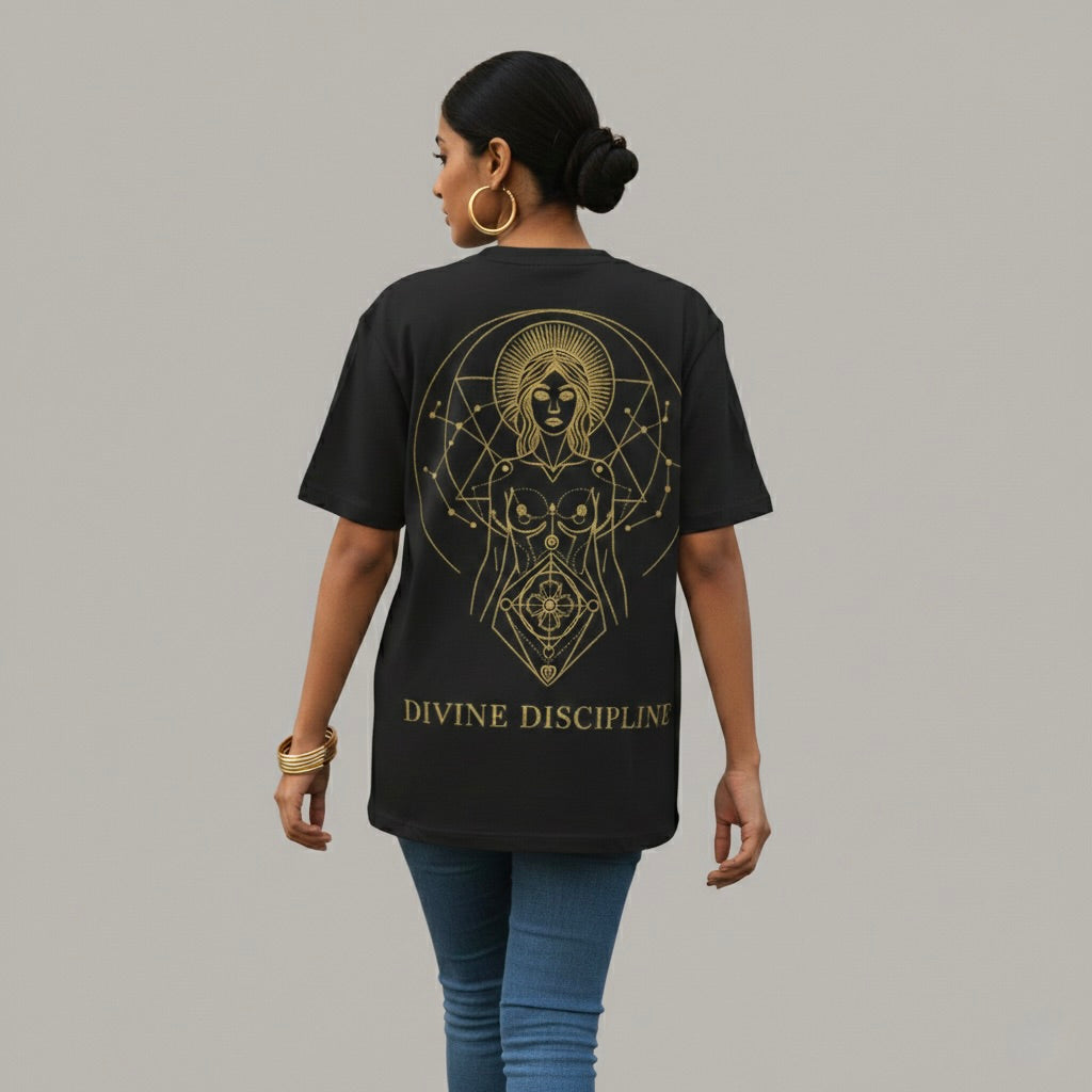 "Divine Discipline" Virgo Gold Graphic Tee